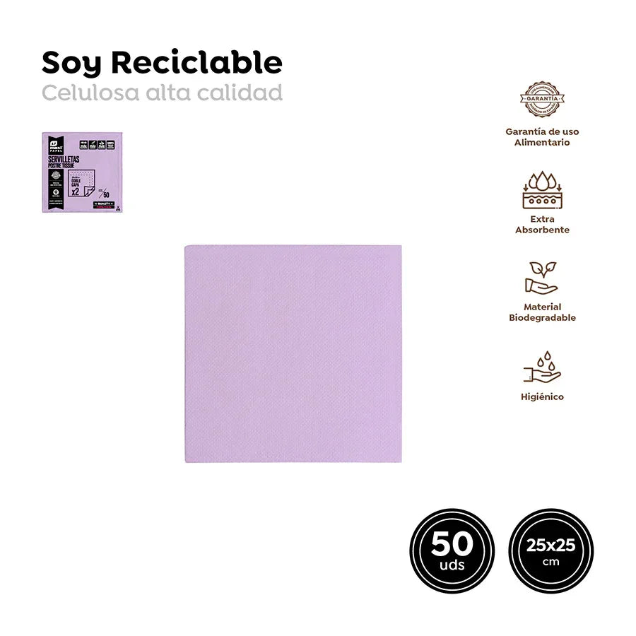 Servilleta Postre Punta Punta Lavanda 25 - yupiparty