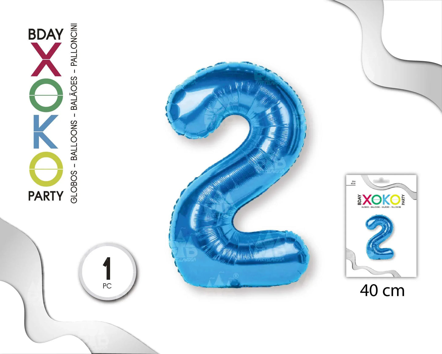 GLOBO FOIL 18/45CM AZUL 2 - yupiparty