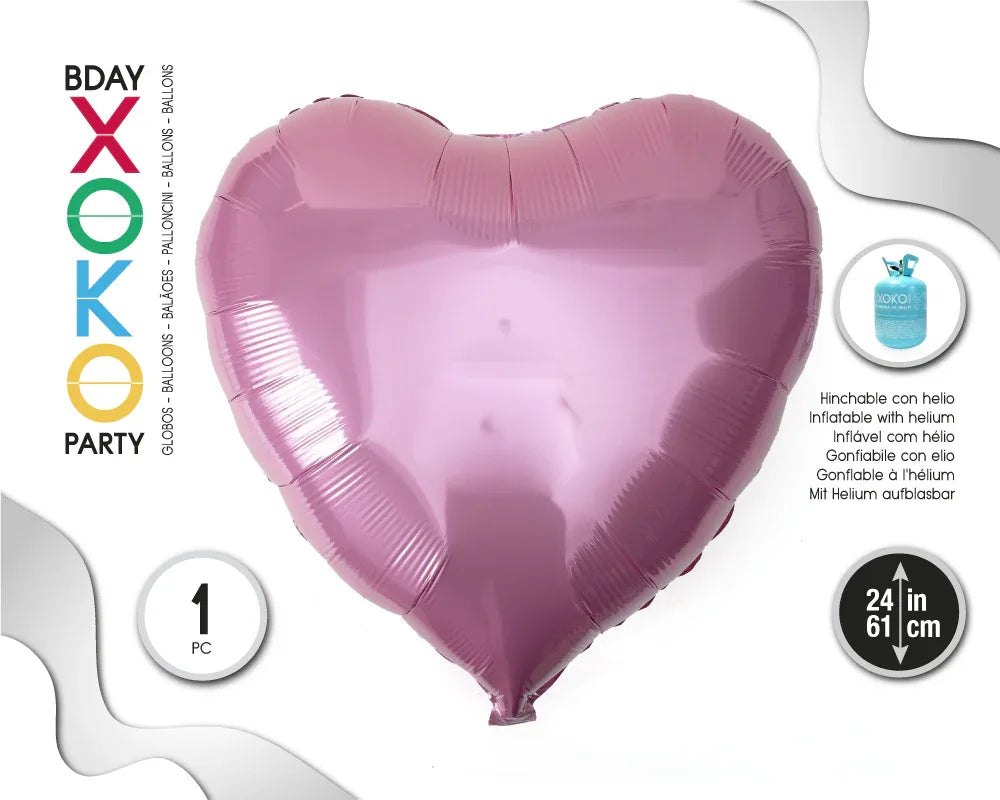 GLOBO FOIL CORAZON 24 PUL ROSA - yupiparty