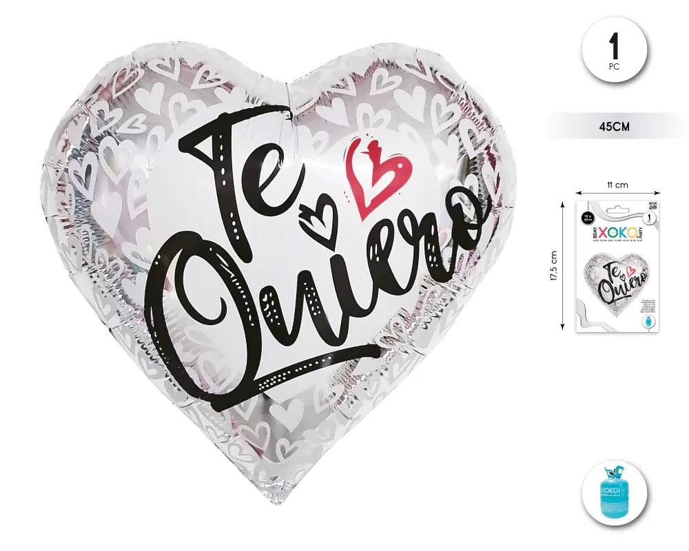 GLOBO FOIL CORAZON MENSAJE DE AMOR - yupiparty