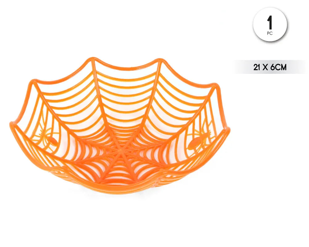 CESTA SPIDERWEB 21*6CM NARANJA - yupiparty