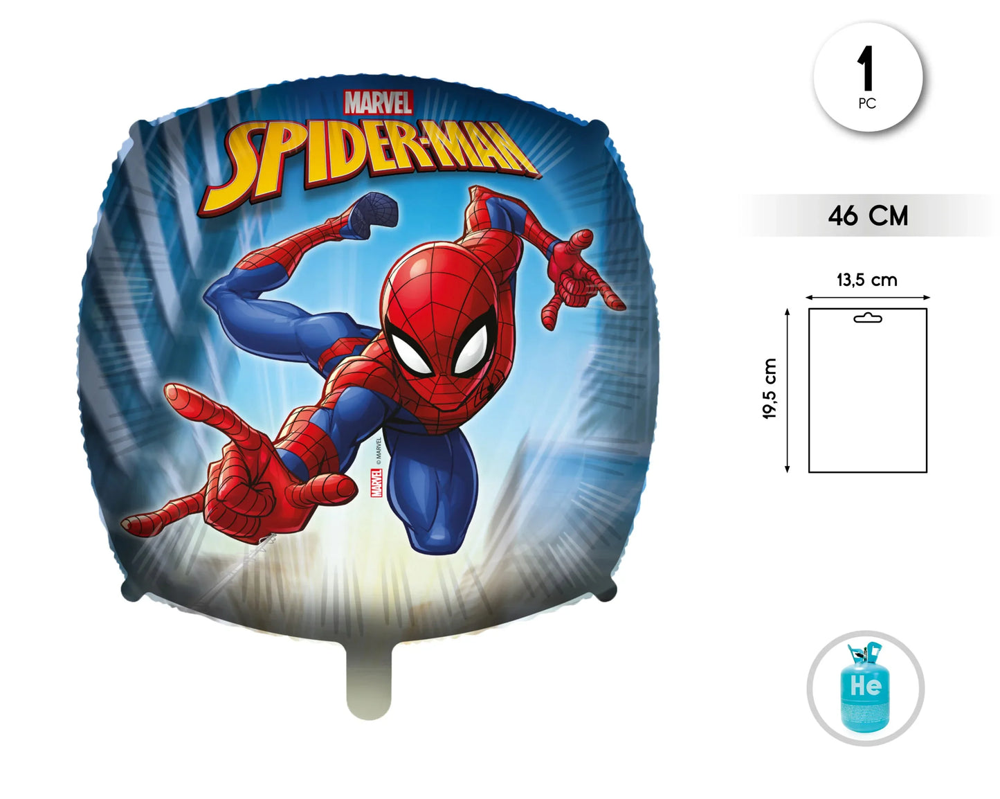 GLOBO FOIL SPIDER-MAN 46CM - yupiparty