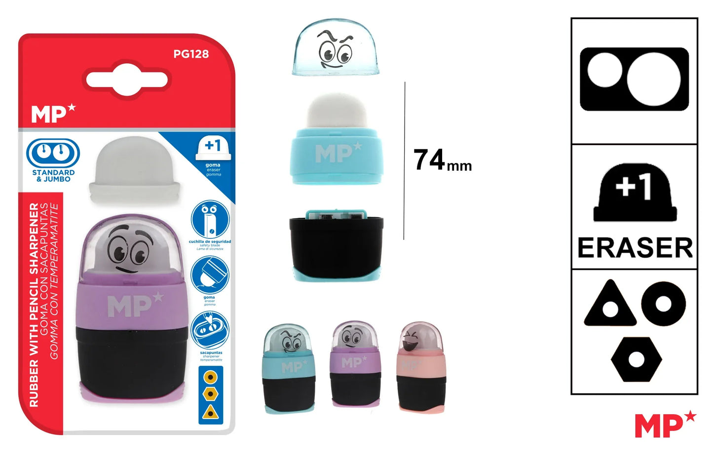 GOMA CON SACAPUNTAS EGG RECAMBIO - yupiparty