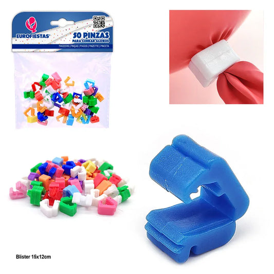 50 PINZAS V PARA CERRAR GLOBOS - yupiparty