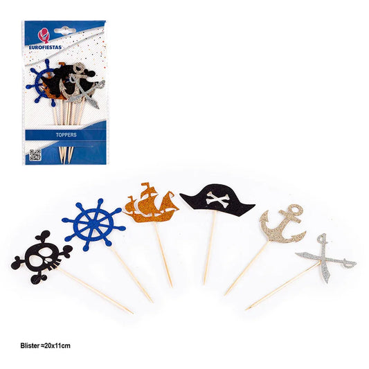 TOPPER PIRATAS MARINOS 6PCS PQ.12 C/288U - yupiparty