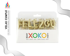 VELAS LETRAS FELIZ CUMPLE ORO - yupiparty