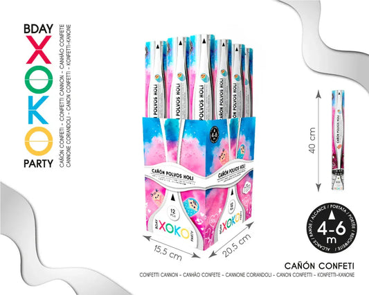 CAÑON POLVOS HOLI GENDER REVEAL 40CM - yupiparty