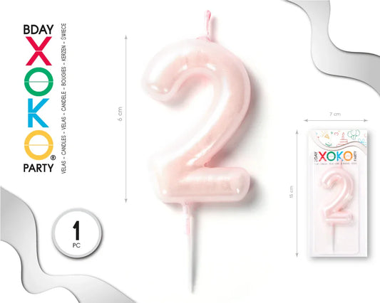 VELA 6CM ROSA PERLADO 2 - yupiparty