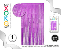 CORTINA DE FLECOS 1M*2M PASTEL LILA - yupiparty