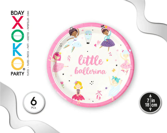 PLATO BALLERINA UNICORNIO 18CM 6PC - yupiparty