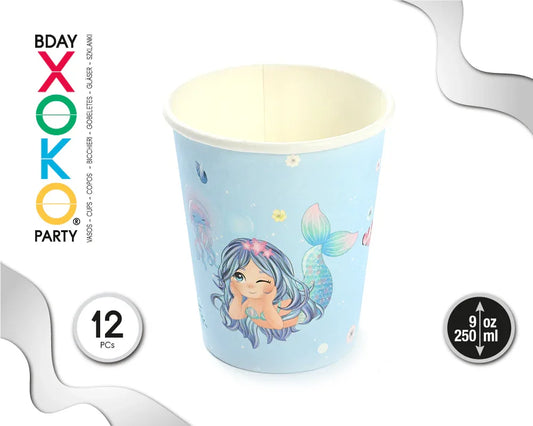 VASO 9OZ SIRENITA 12PC - yupiparty