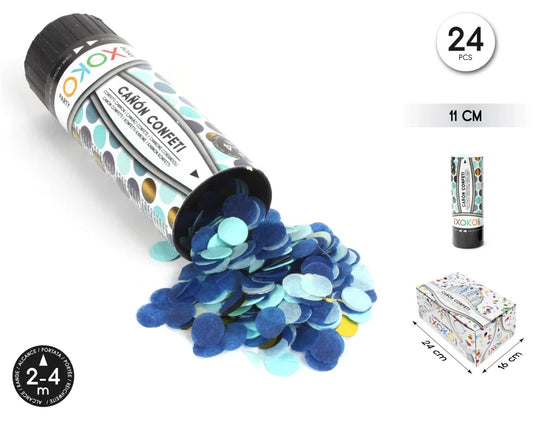 CAÑON CONFETTI AZUL 11CM - yupiparty