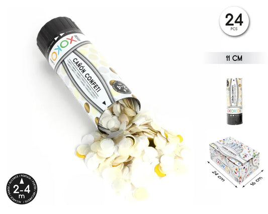 CAÑON CONFETTI BLANCO 11CM - yupiparty