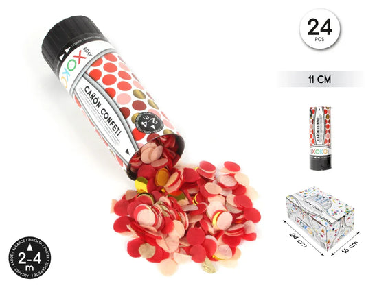 CAÑON CONFETTI ROJO 11CM - yupiparty