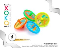 PACK PINATA SPINER DINO 4PC - yupiparty