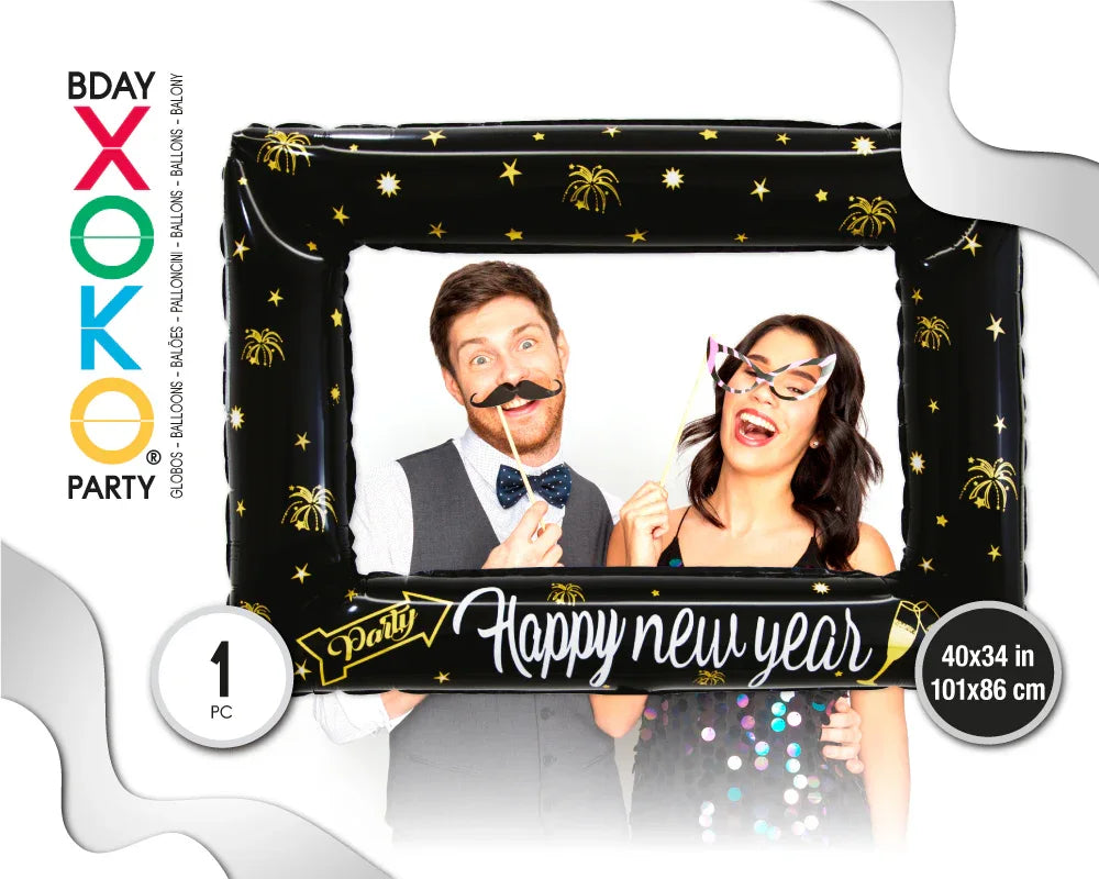 GLOBO FOIL MARCO HAPPY NEW YEAR 101*86CM - yupiparty