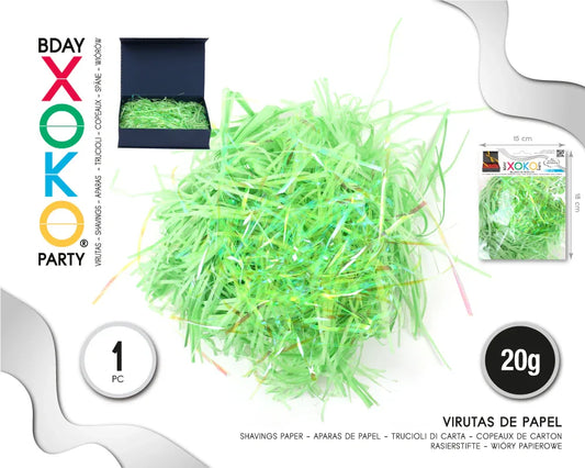 VIRUTAS PAPEL RELLENO BRILLANTE MIX VERD - yupiparty