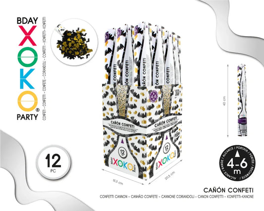 CAÑON CONFETTI MURCIELAGOS 40CM - yupiparty