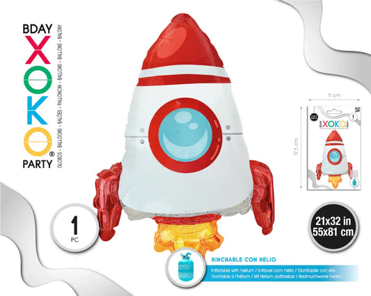 GLOBO FOIL COHETE 55*81CM - yupiparty