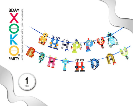 GUIRNALDA HAPPY BDAY ROBOT - yupiparty