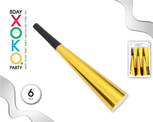 TROMPETA DORADA 6UDS - yupiparty