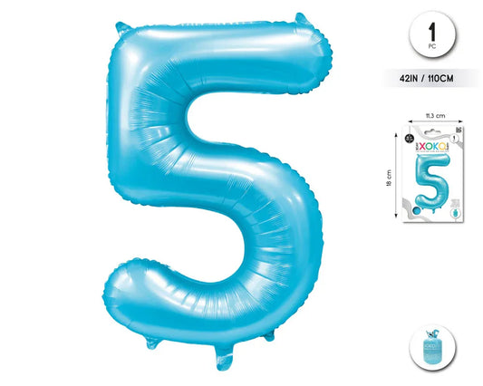 GLOBO FOIL 42/110CM AZUL BABY 5 - yupiparty