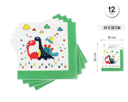 SERVILLETA DINO 12PCS - yupiparty