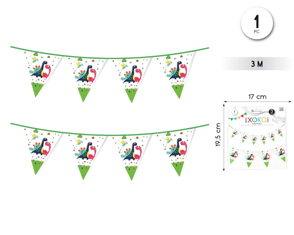 BANDERINES DINO 3M - yupiparty