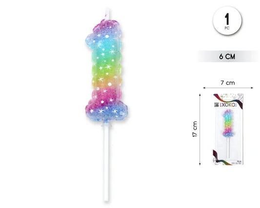 VELA 6CM GLOBO MACARON 1 - yupiparty