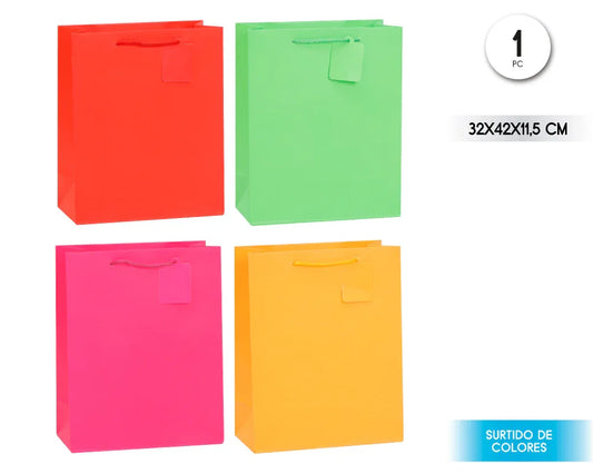 BOLSA REGALO COLORES NEON 32*42*11.5 - yupiparty