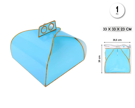 CAJA TARTA FORMATO MARIPOSA AZUL 33X33 - yupiparty