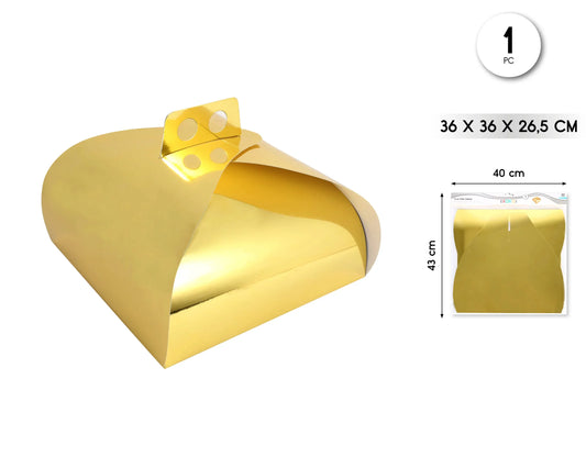 CAJA TARTA FORMATO MARIPOSA ORO 36X36 - yupiparty