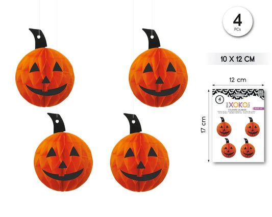 COLGANTE CALABAZA 4PCS - yupiparty