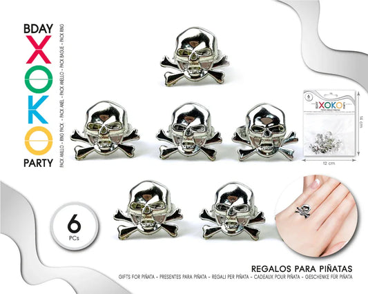 PACK ANILLO PIRATAS 6PC - yupiparty