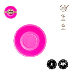 Bol Redondo Biodegradable Rosa 350Cc Car - yupiparty