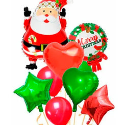 Set de Globos de Navidad 9 Piezas - Decoración Festiva Premium - yupiparty