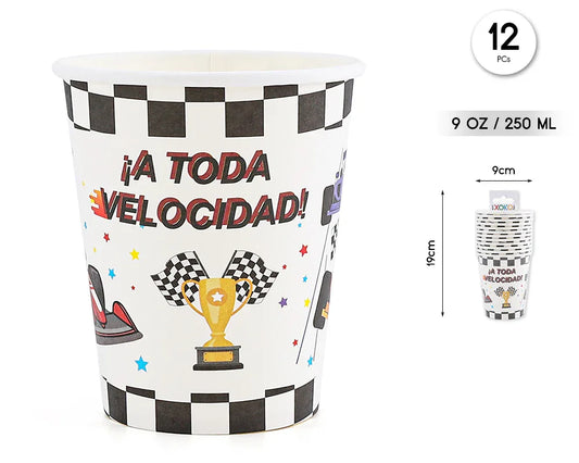 VASO 9OZ/250ML COCHE - yupiparty