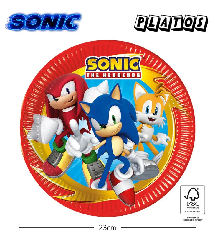 PLATOS DE PAPEL 23CM SONIC NEXT GENERATI - yupiparty